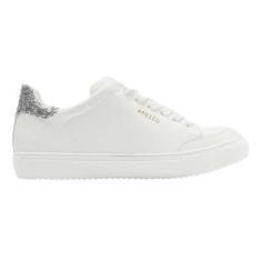 Tênis Arezzo Branco Couro Básico Brilho-Feminino