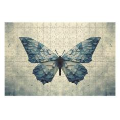 Quebra-Cabeça Cognitivo Borboleta Azul em MDF 300 peças - Coleção TEA 