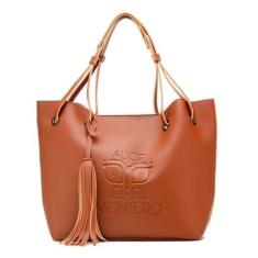 Bolsa Sacola Feminina Grande com Detalhe Franja e Fechamento Imã-Feminino