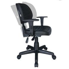 Cadeira Executiva Back System COSTURADA com Braços Reguláveis - Cor Preta