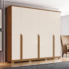 Guarda Roupas Casal 6 Portas 6 Gavetas Andréas Marrom/Off White