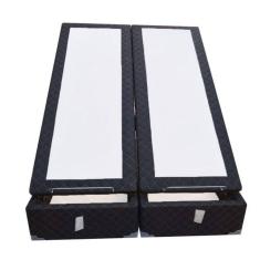 Base Box Baú Blindado King Bipartido AColchoes Poliéster Preto 49x193x203