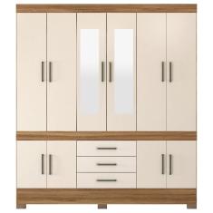 Guarda Roupa Casal 10 Portas Com Espelho 83530EL Amendola Off White Demobile
