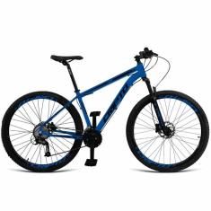Bicicleta Aro 29 Cripto 27v Shimano Fr. Hidraulico Trava-k7 - Azul Hunter-preto - 21"