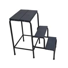 Banqueta Escada Dobrável 3 Degraus Preta