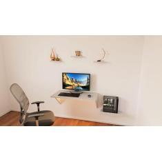 Escrivaninha Status Suspensa Com Prateleiras - Home Office - Bel rústi