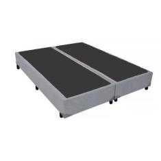 Base Cama Box Bipartido Casal material sintético Cinza 40x138x188 - So