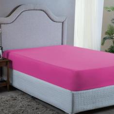 Lençol Casal com Elástico 400 Fios Micro Percal Aveludado Cama Box - N