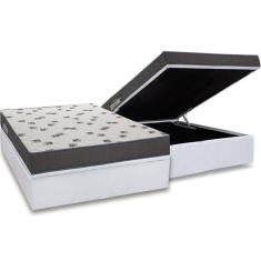 Conjunto Box Baú Casal: Colchão Espuma Ortobom D33 Light Saúde + Base CRC Courano White (138x188)