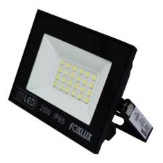 Refletor Led 20W 6500K Preto Bivolt Foxlux