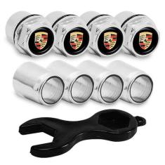 Capa Bico de Válvula Cromado Pneu Porsche - DCAPS