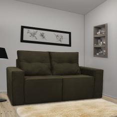 Sofá 2 Lugares Onix 1,80m Para Sala Confortavel Sued Herrero Cor:marrom Escuro