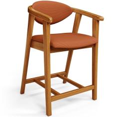 Banqueta Baixa Para Cozinha Sala de Jantar Bancada Cecília L02 Tecido Terracota - Lyam Decor