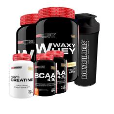 Kit 2 Waxy Whey 900G Bau + 2X Bcaa 100G + Creatina + Coquete