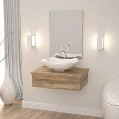 Conjunto para Banheiro Gabinete com Cuba Abaulada L42 600W Metrópole Compace Carvalho