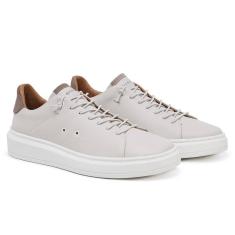 Tênis Masculino Couro Casual Cadarço Conforto Moderno