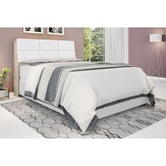 Cabeceira box Casal 1,38 Isis Amarula com Painel Class Branco - Framar Móveis