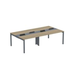 Mesa de Plataforma Dupla para 4 Pessoas Corporativa 130X140/4P PDC13/14/4P Noce Naturalle/Grafito