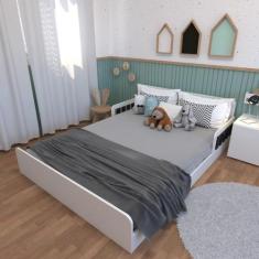 Cama Infantil Montessoriana Casal New Cori Yescasa Branco/Preto