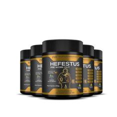 5x HEFESTUS PRÉ-WORKOUT 300G SABOR BLUEBERRY HF SUPLEMENTOS
