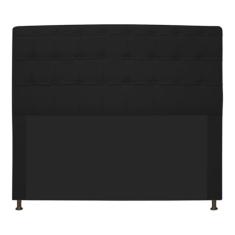 Cabeceira Estofada Dama Capitonê 140 cm para Cama Box de Casal Corano Preto para Quarto - AM Decor