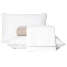 Jogo De Lençol King Linea Percal 200 Fios 4 Peças - Bege