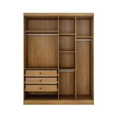 Modulo de Casal Safira para Guarda-Roupas em MDF com 4 Portas e 3 Gavetas Clic Móveis