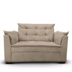 Sofá 2 lugares Para Sala Moderno Confortável Elegance Suede - Black Ho