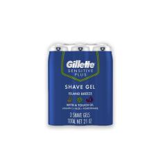 Gel De Barbear Gillette Sensitive Plus Vitamina C Kit 3x198g