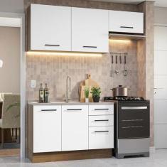 Armário de Cozinha Compacta 180cm Rustic/Branco Agata Madesa 09, Rusti