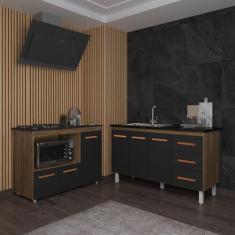 Armário Cozinha Carine Gabinete de Pia 140 cm e Balcão Alana para Cook