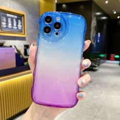 Luxo gradiente arco-íris colorido claro encaracolado ondulado caso para iphone 13 12 11 pro max x xr xs max 7 8 plus silicone macio, 3, para iphone 11 pro