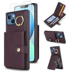 Asuwish Capa de celular para iPhone 13 Mini 5,4 polegadas carteira celular com anel protetor de tela de vidro temperado RFID slot para cartão iPhone13mini i-Phone 13minicase i iPhone13 13mini mulheres