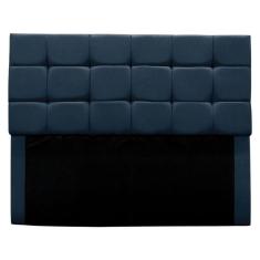 Cabeceira Cama Box Estofada King 195 Cm Bianca Suede Cor:azul Marinho