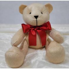 Urso articulado pelúcia bege  g.34cm nichos decoração quarto bebê - XÚ