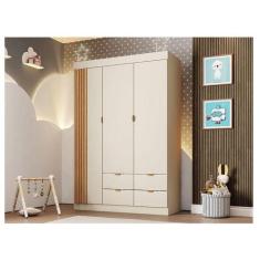Guarda Roupa Infantil Ambiente Ayla 3 Portas Off White - Phoenix - PHO