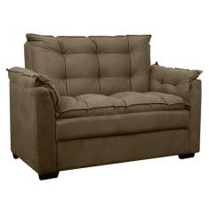 Sofá 2 Lugares Confortável Pequeno 140cm Small Herrero Marrom Claro