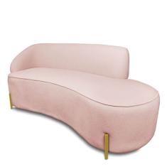 Sofá 4 Lugares Orgânico 220cm Pé Dourado Morgan Bouclê D03 - D`Rossi