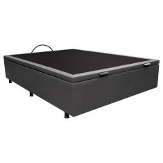 Base Box Baú para Cama Casal 138x188cm Liz S05 Sintético Cinza - Mpozenato