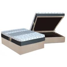 Cama Box Baú Casal: Colchão Molas Castor Bonnel System Class One Face 