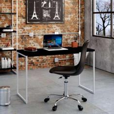 Escrivaninha Studio Preta e Branca 120 cm - Modern