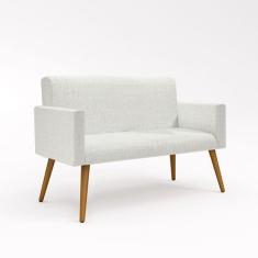 Namoradeira Poltrona Decorativa Luxo Tecido Linho Bege