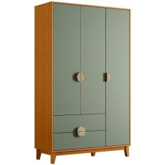Guarda Roupa Solteiro Ipê 3 Portas 2 Gavetas MDF Cinamomo-salvia Albatroz Móveis