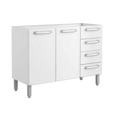 Balcão Gabinete de Pia Evidence Aço 2 Portas 4 Gavetas 120 cm