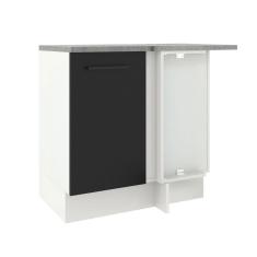 Balcão de Canto Madesa Agata 1 Porta Branco Preto