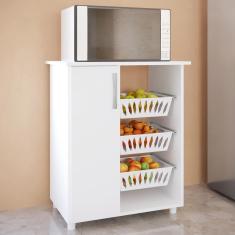 Armário De Cozinha Fruteira Para Forno 1 Porta 0261 Branco - Genialflex