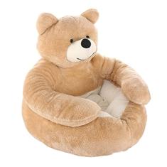Cama Haoduo para Estimação Bear Hug Shape - Camas Gato e Cão Pequenos - Tapete Dormir Macio e Quente - Lavável