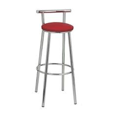 Banqueta Petrópolis Cromado e Vermelha