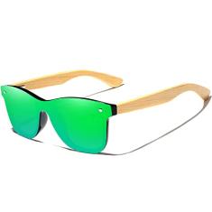 Óculos de Sol Masculino Artesanal Bambu Kingseven Proteção Polarizados UV400 Espelho (C4)