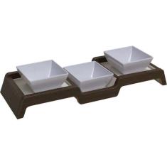 Comedouro Triplo para Gatos - Tam. Único